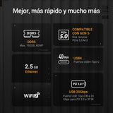 ASUS TUF Gaming X870-PLUS WiFi - Placa Base AMD ATX, 16+2+1(80A) etapas de Potencia, DDR5, PCIe 5.0 Compatible con GPU de última generación, 4X M.2, WiFi 7, USB4, USB 20 Gbps con PD Fast Charge