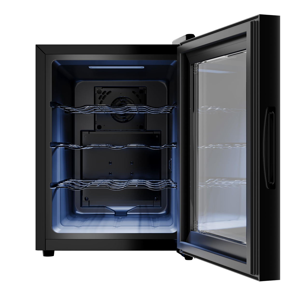 Tristar Vinoteca Termoeléctrica Grande Saignée, Para hasta 12 botellas, Silenciosa y estable, Puerta de vidrio, 4 niveles, Pantalla táctil LED, Iluminación interior, WR-7511