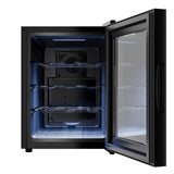 Tristar Vinoteca Termoeléctrica Grande Saignée, Para hasta 12 botellas, Silenciosa y estable, Puerta de vidrio, 4 niveles, Pantalla táctil LED, Iluminación interior, WR-7511