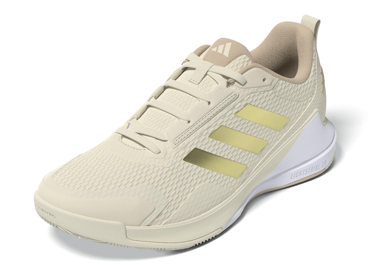 adidas Mujer Novaflight 2 Indoor Shoes, Off White/Gold Met./Crystal Sand, 38 EU