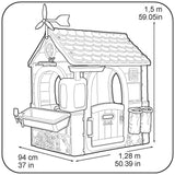 FEBER - Casa Eco House, Versión Previa, Casita de Jardín Educativa con Juegos Ecológicos, Jardinera Urbana, 2 Papeleras, Molino, para niños y niñas Amantes de la Naturaleza,2 años, Famosa (800013004)