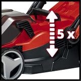 Einhell Cortacésped a batería GE-CM 36/34-1 Li-Solo Power X-Change (36 V, 33,5 cm ancho de corte, hasta 200 m², 30L bolsa recolectora, 25-65 mm altura de corte, sin batería)