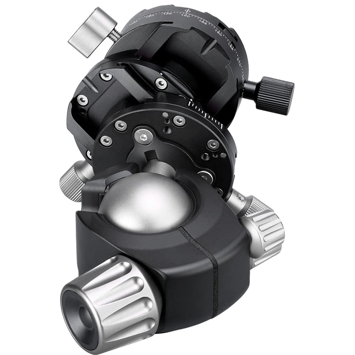 Leofoto - LH-40GR Cabeza de Bola con Abrazadera de Panning con Engranaje - Doble Cabeza Giratoria - Ideal para fotografiar Arquitectura, paisajes y panoramas - LH-40GR