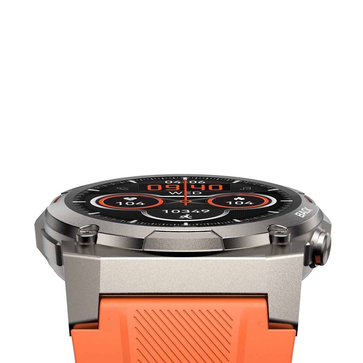 HiFuture GoMix2 Reloj Inteligente Hombre Mujer, Pantalla AMOLED, Resistente al Agua IP68, Monitor de frecuencia cardíaca en la, podómetro smartwatch para Android e iOS (Naranja)