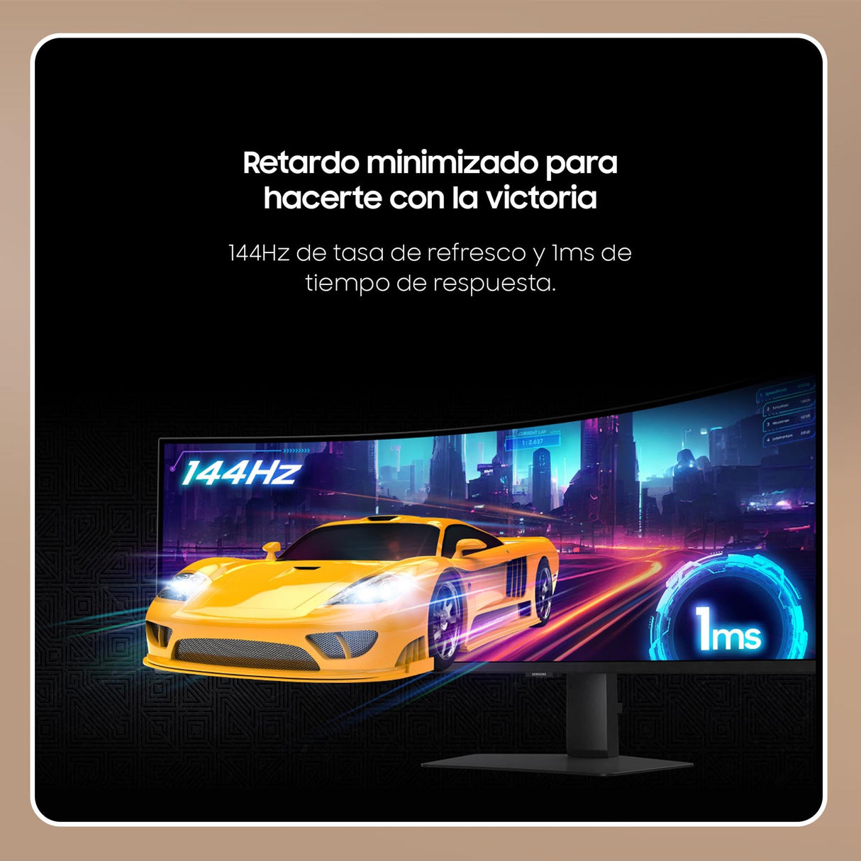 Samsung LS49FG916EUXEN, Monitor Odyssey G9 G91F DQHD de 49" (5120 x 1440, 32:9, 144Hz, 1ms(GTG), FreeSync Premium Pro, VESA DisplayHDR 600, Negro