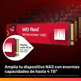 WD Red SN700 4 TB NVMe SSD para dispositivos NAS, con una sólida capacidad de respuesta del sistema y un excepcional rendimiento de E/S