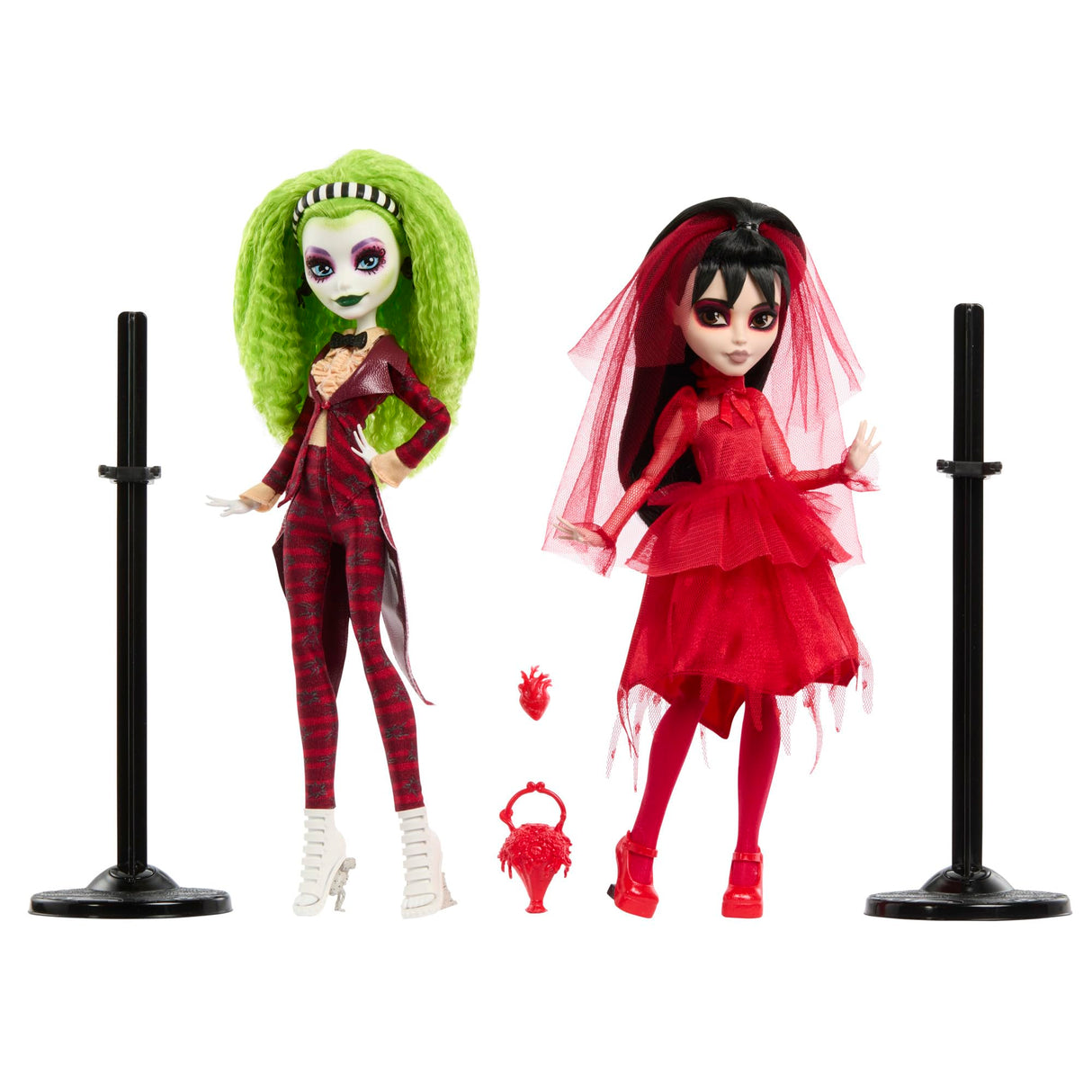 Monster High Skullector Bitelchús Bitelchús Pack de 2 muñecos de Bitelchús y Lydia Deetz con accesorios y embalaje para exhibir, HYV96