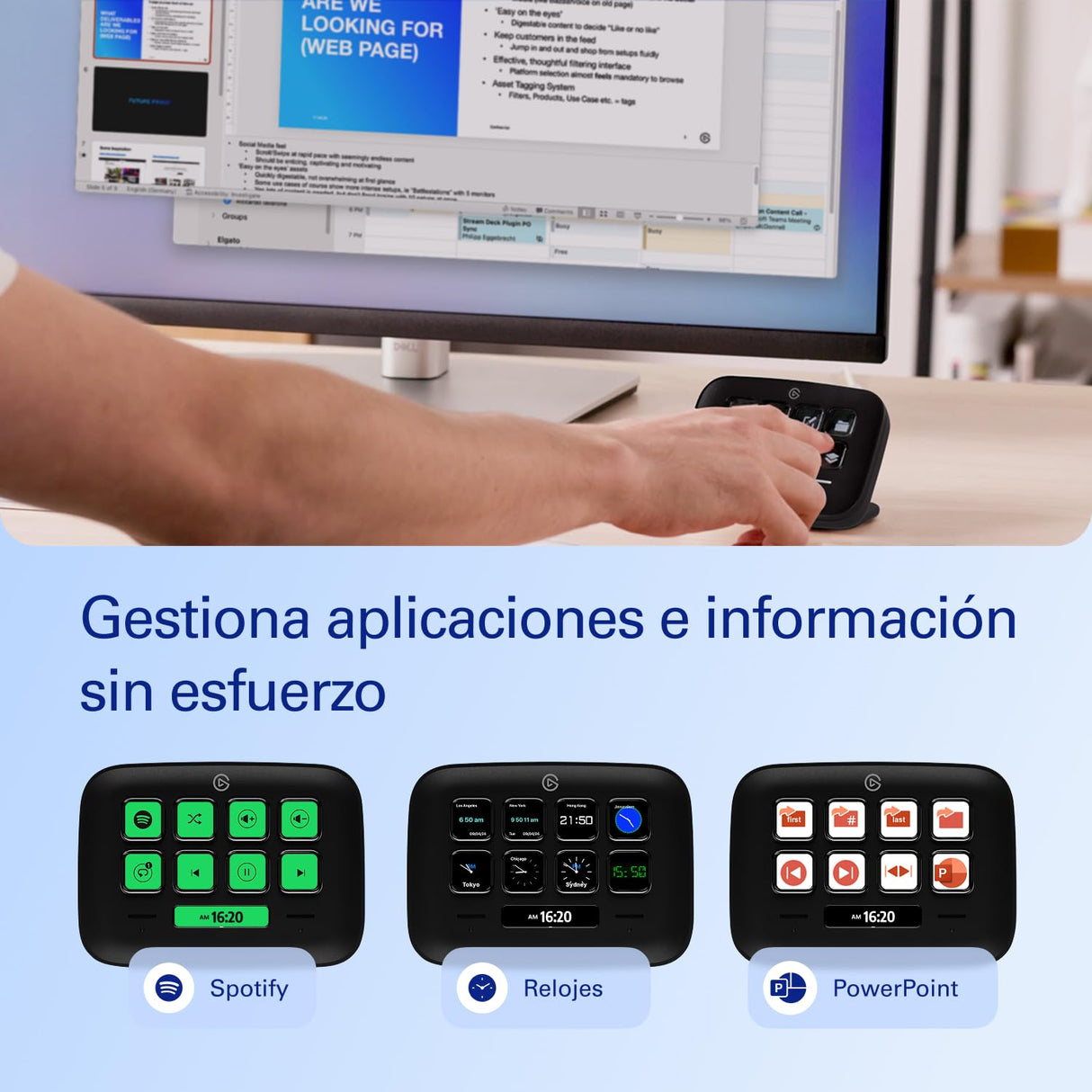 Elgato Stream Deck Neo (Negro) – 8 Teclas Personalizables, 2 Touch Points, Vuela por Tus tareas y procesos - Controla Word, Excel, PowerPoint, Teams, Zoom, Spotify, etc. - para Mac y PC