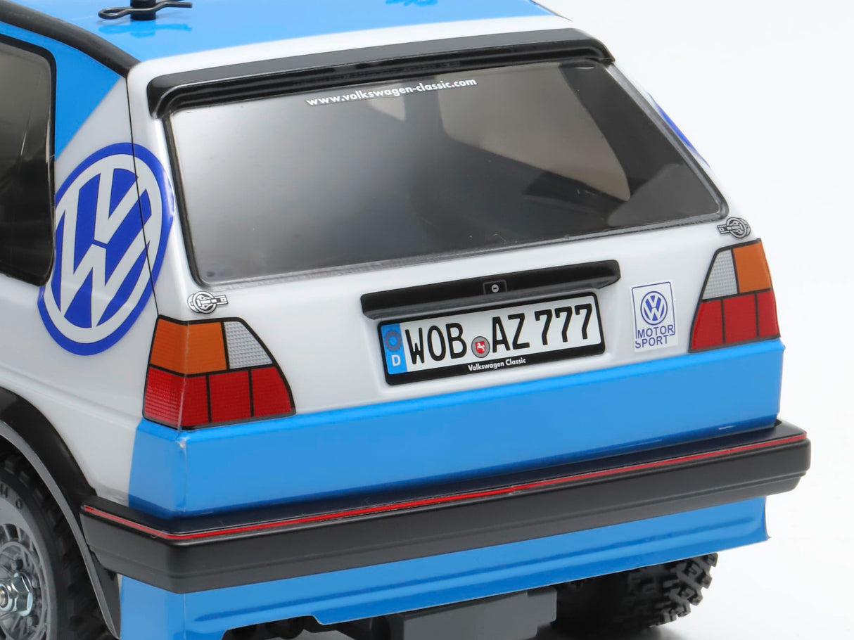 TAMIYA 58714 1:10 RC VW Golf II GTI 16V Rally MF-01X – Coche teledirigido, vehículo, modelismo, Montaje, afición, Kit de Montaje RC, sin barnizar