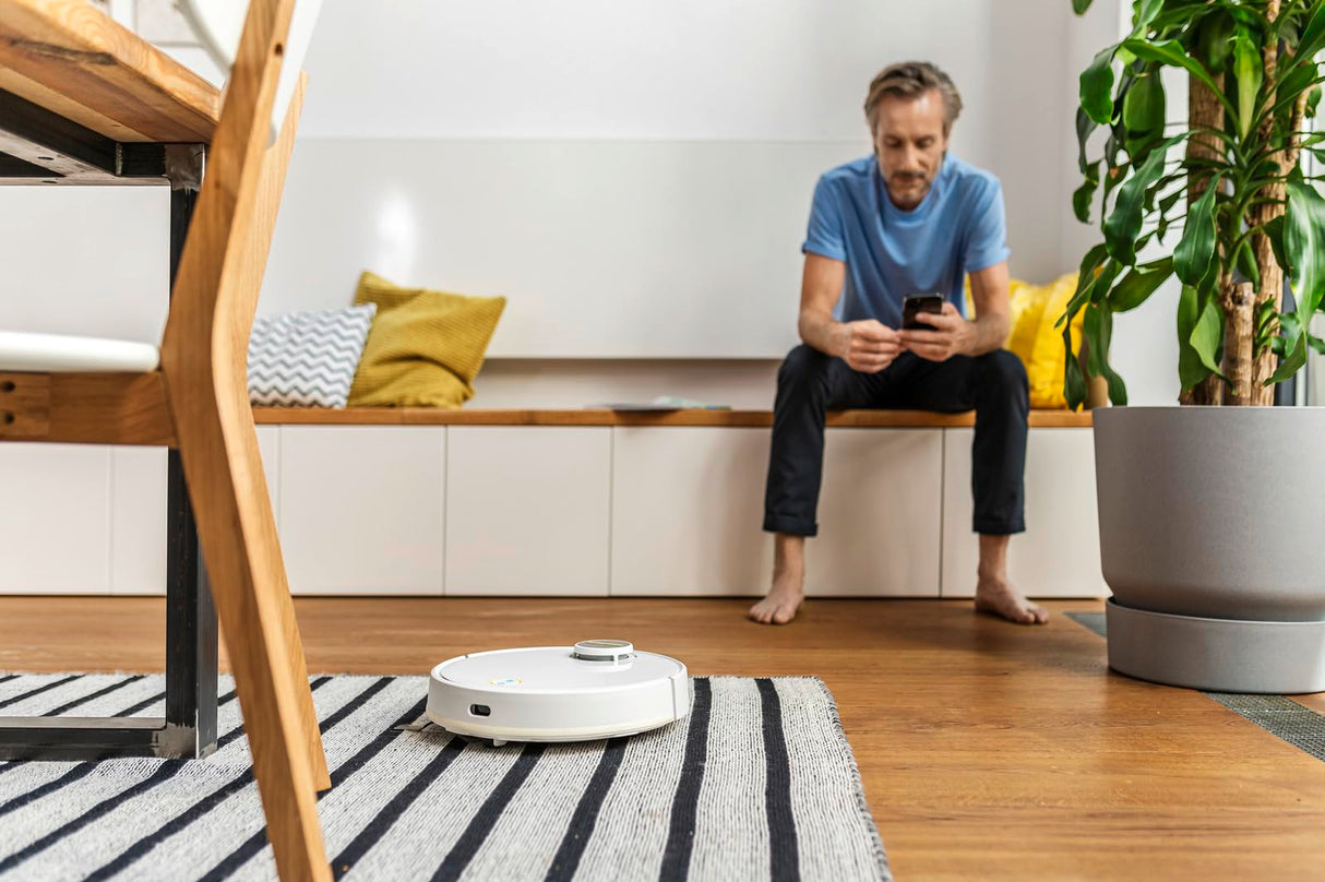 Kärcher, Robot Aspirador RCV 3, App Inteligente, Navegación láser LiDAR, Cartografía, Reconocimiento del Entorno, 2500 Pa, Autonomía de 120 min, para Suelos Duros y alfombras, Blanco