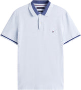 Tommy Hilfiger Polo de Manga Corta Hombre Contrast Collar Block Regular Fit, Azul (Heathered Blue Bros B0802), L