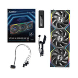Lian Li UNI FAN SL-INF - Paquete de 3 ventiladores de refrigeración inalámbricos RGB PWM de 120 mm con pantalla LCD, color negro, rendimiento y estética sin costuras, tecnología PWM silenciosa