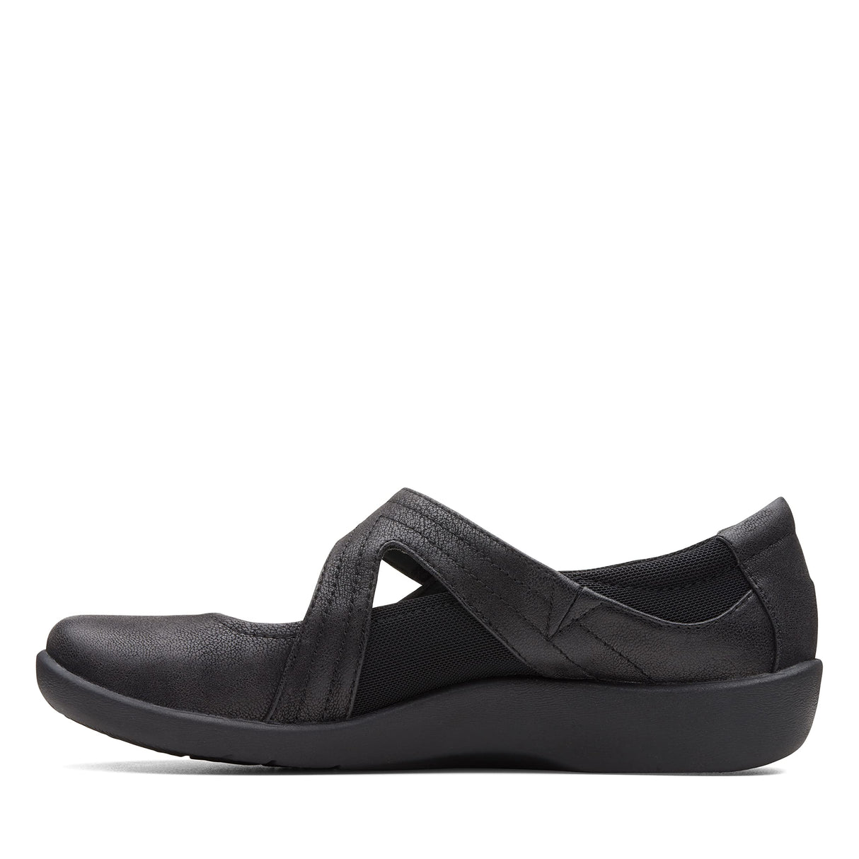 Clarks Sillian Bella, Zapatos Planos Mary Jane Mujer, Black Synthetic, 41.5 EU