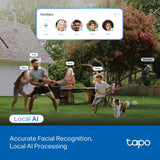 Tapo C560WS, Cámara de Seguridad Exterior Wi‑Fi 6 4K 8 MP, Pan/Tilt 360° AI, Visión Nocturna Color Starlight, Reconocimiento Facial, Zoom Digital 18×, Alarma Luz/Sonido, IP66, Audio Bidireccional