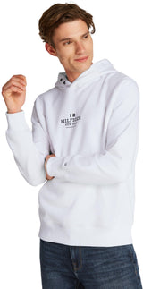 Tommy Hilfiger Sudadera para Hombre Hoodie con Capucha, Blanco (White), M