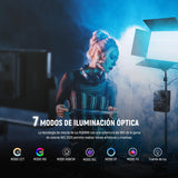 NEEWER 105W RGB LED Panel Luz Video Kit con Puertas Granero, 1200 LED 31500Lux@0,5m 2500K-10000K CRI96+/TLCI97+ Regulable, App/2,4G/Panel/Control DMX, Iluminación Grabación Fotografía Estudio, AP100C