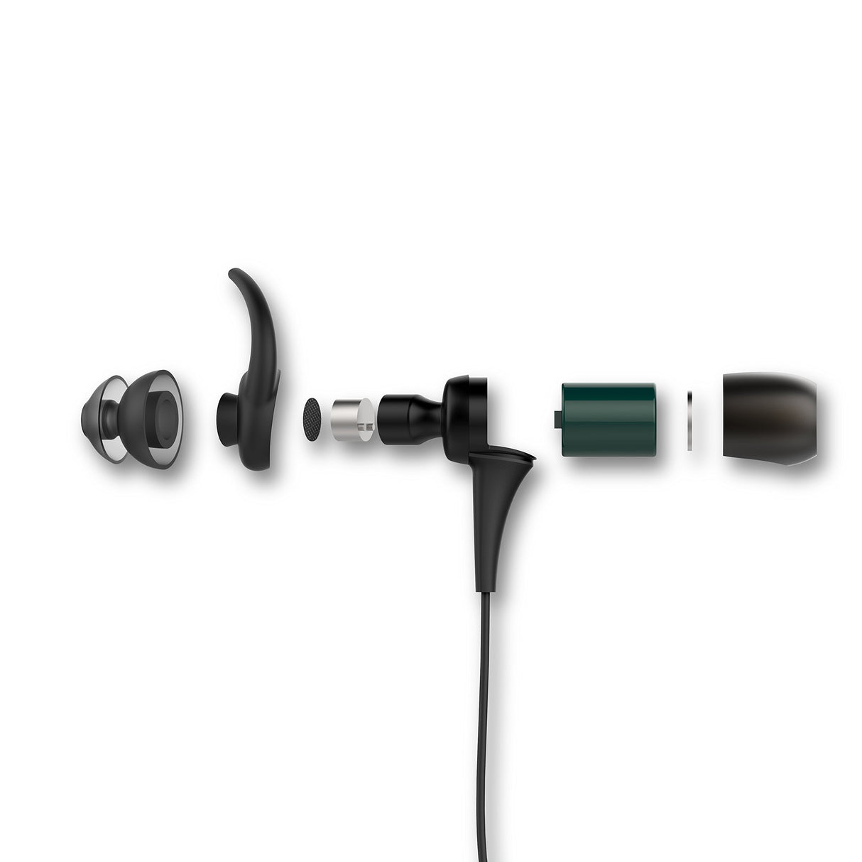 NUFORCE BE Sport 3 - Auriculares in-Ear inalámbricos Bluetooth magnéticos, Color Gris