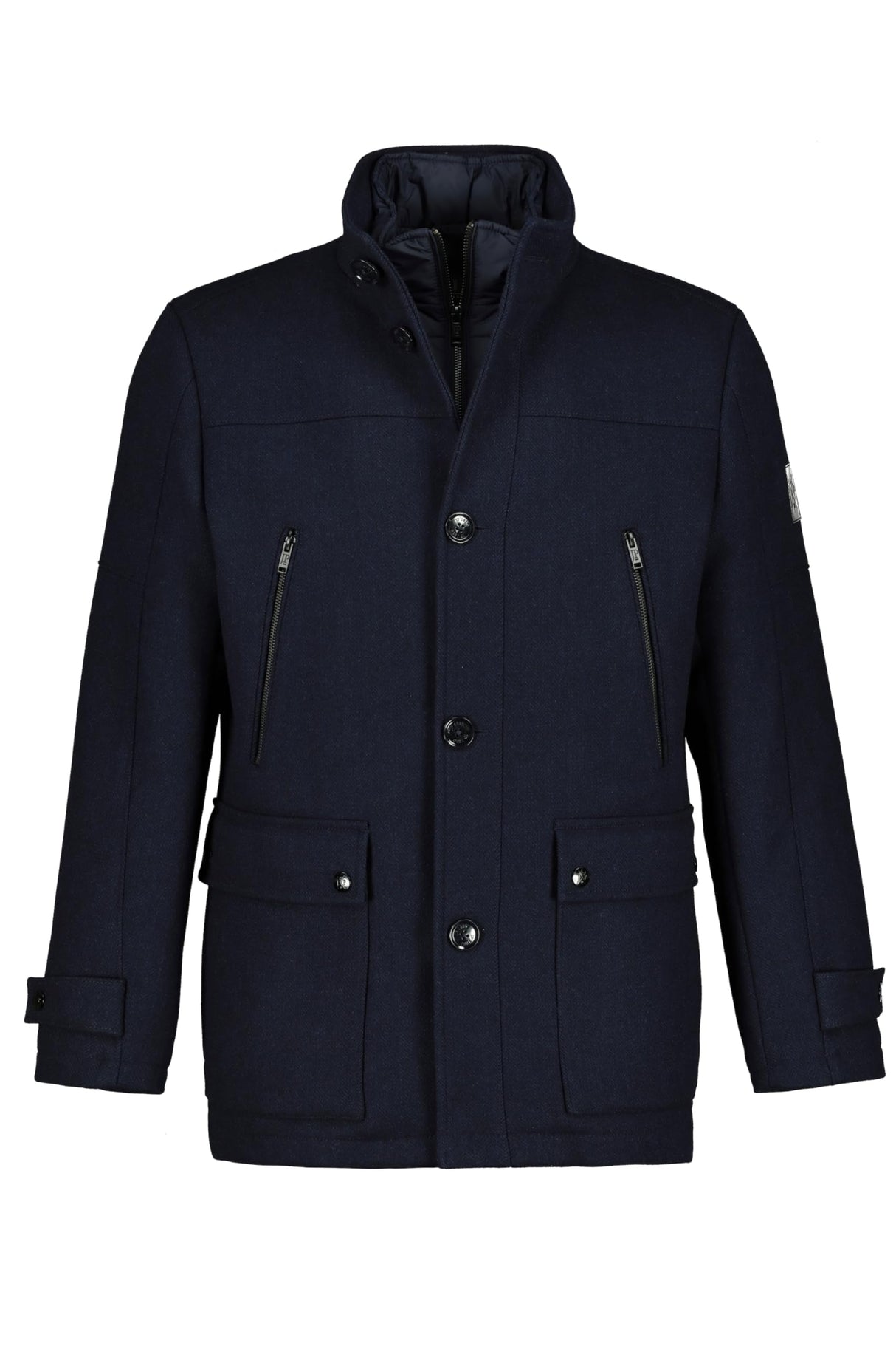 JP 1880 Chaqueta de Mezcla de Lana, Impermeable, Cuello Alto, Azul Marino Oscuro, XXXXL para Hombre