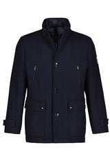 JP 1880 Chaqueta de Mezcla de Lana, Impermeable, Cuello Alto, Azul Marino Oscuro, XXXXL para Hombre