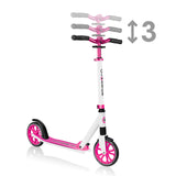 Globber - NL 205 - Patinete plegable de 2 ruedas con suspensión para niños de 8 años + , Blanco - Rosa