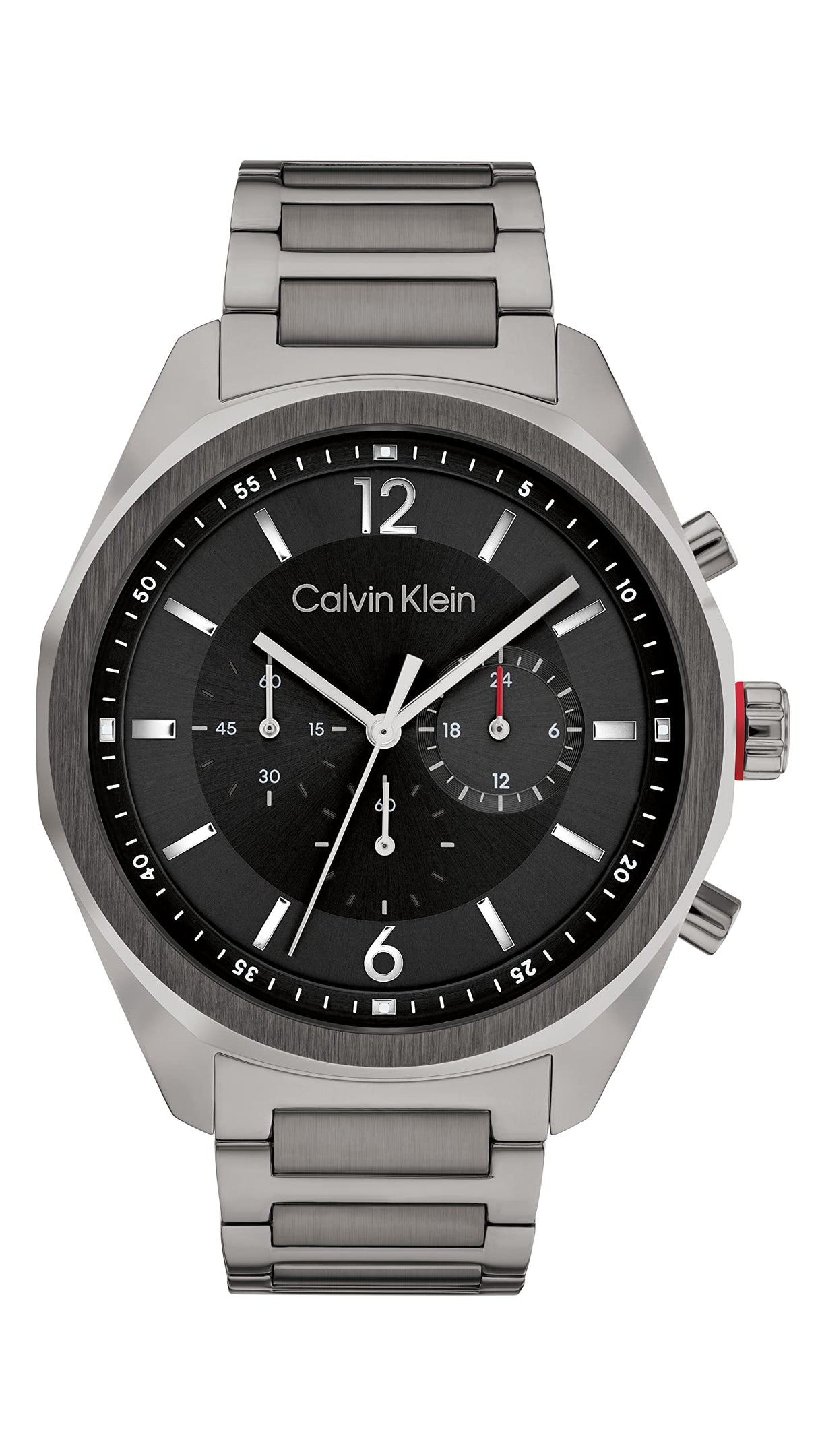 Calvin Klein Reloj Cronógrafo de Cuarzo para Hombre Colección CK Force con Correa de Acero Inoxidable Gris - 25200267