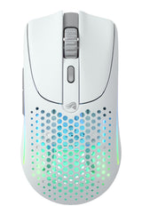 Glorious Gaming Model O 2 Wireless Ratón gaming inalámbrico - Híbrido 2,4 GHz y Bluetooth, 68g superligero, gran batería, sensor PPP 26K, RGB, ambidiestro, 6 botones, deslizadores de PTFE - Blanco