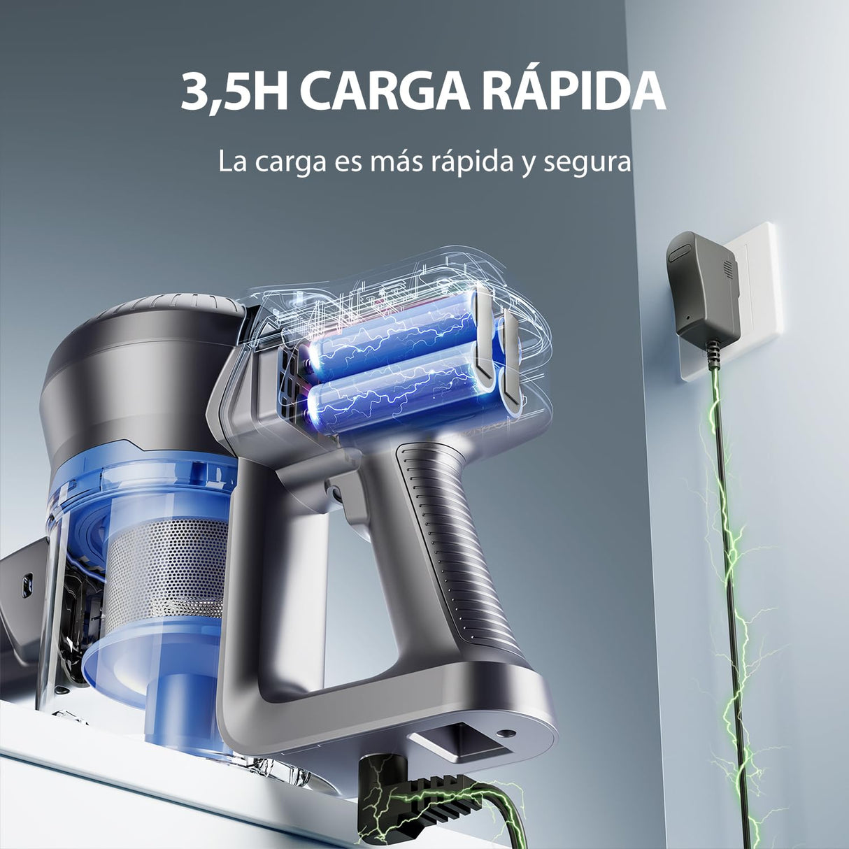 kalado KCV500 Aspirador sin Cable,23000Pa Aspiradora Escoba Vertical Inalámbrica,Versátil 6 en 1 Ligera,Batería de Litio Recargable,Funciona 35 Mins,para Suelo, Alfombra, Pelo de Mascota