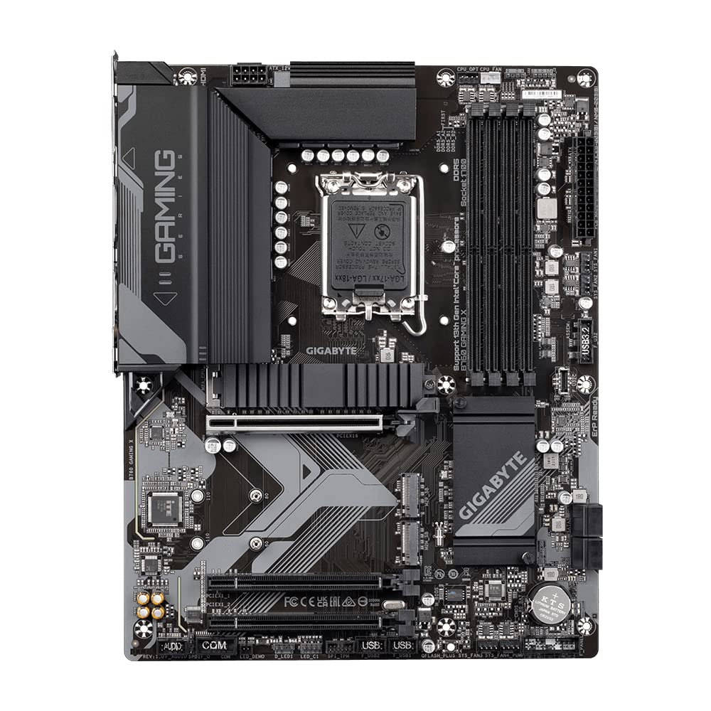GIGABYTE B760 GAMING X Placa Base - Compatible con procesadores Intel Core de 14ª generación, VRM digital de 8+1+1 fases, hasta 7600MHz DDR5 (OC), 3x PCIe 4.0 M.2, 2.5GbE LAN, USB 3.2 Gen 2
