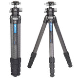 Leofoto - Ranger - Trípode de Carbono con Cabeza de Bola - Sistema Twist-Lock- Patas Ajustables en 3 ángulos - Ideal para fotografía Macro - LS-324C+LH-40PCL