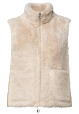 Street One 2200552 Chaleco Suave con Aspecto de Piel, Arena Pastel, 40 Mujeres