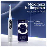 Oral-B iO 6N Cepillo de Dientes Eléctrico con Mango Recargable, 2 Cabezales y Estuche de Viaje, Diseñado por Braun - Gris
