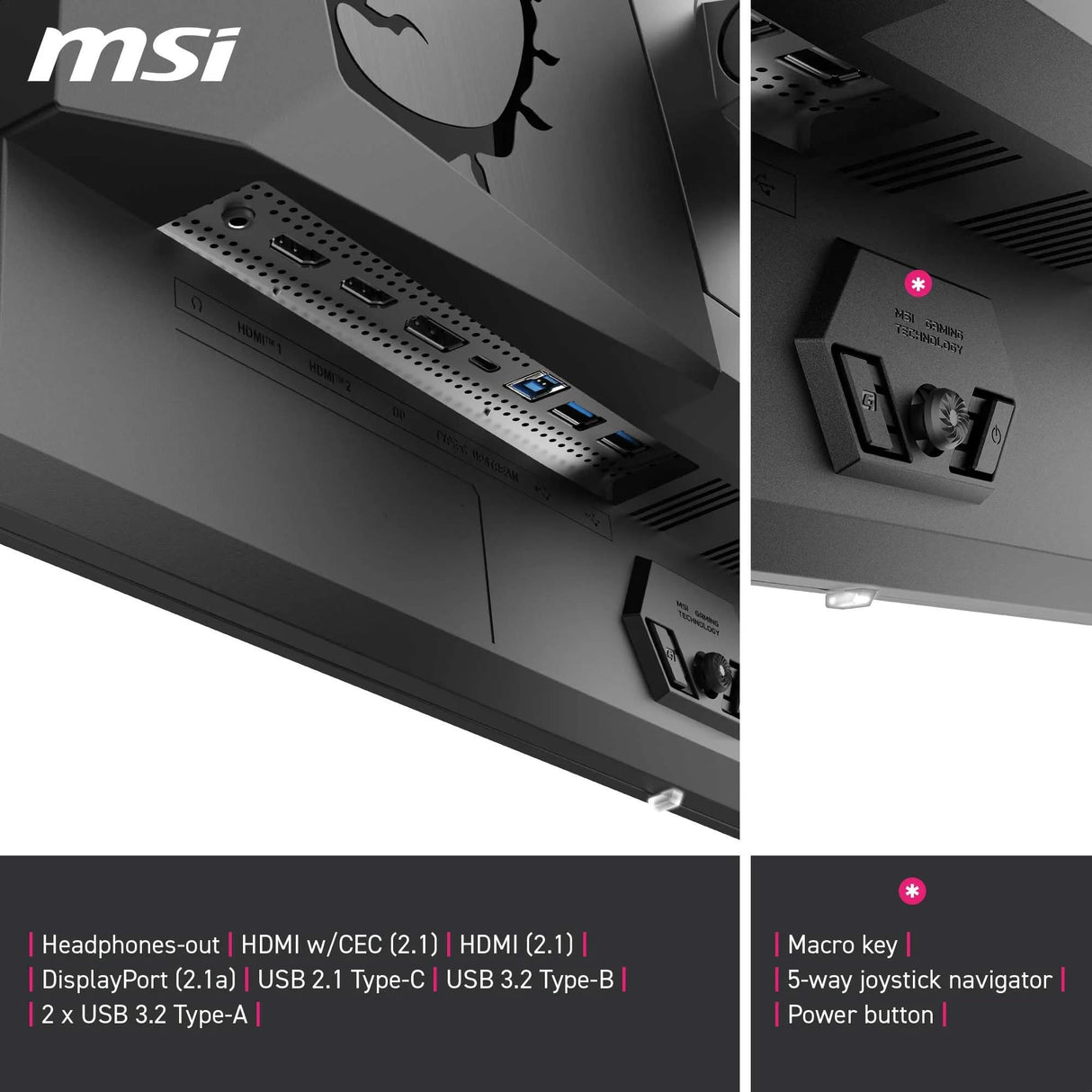 MSI, MPG 322URXDE QD-OLED, 32 Pulgadas, 4K UHD, 3840 x 2160, Monitor OLED, 240 Hz, 0,03 ms, DisplayHDR True Black 400, Compatible con G-Sync, HDMI 2.1, DP 2.1a, USB C (98 W PD), Altura Ajustable