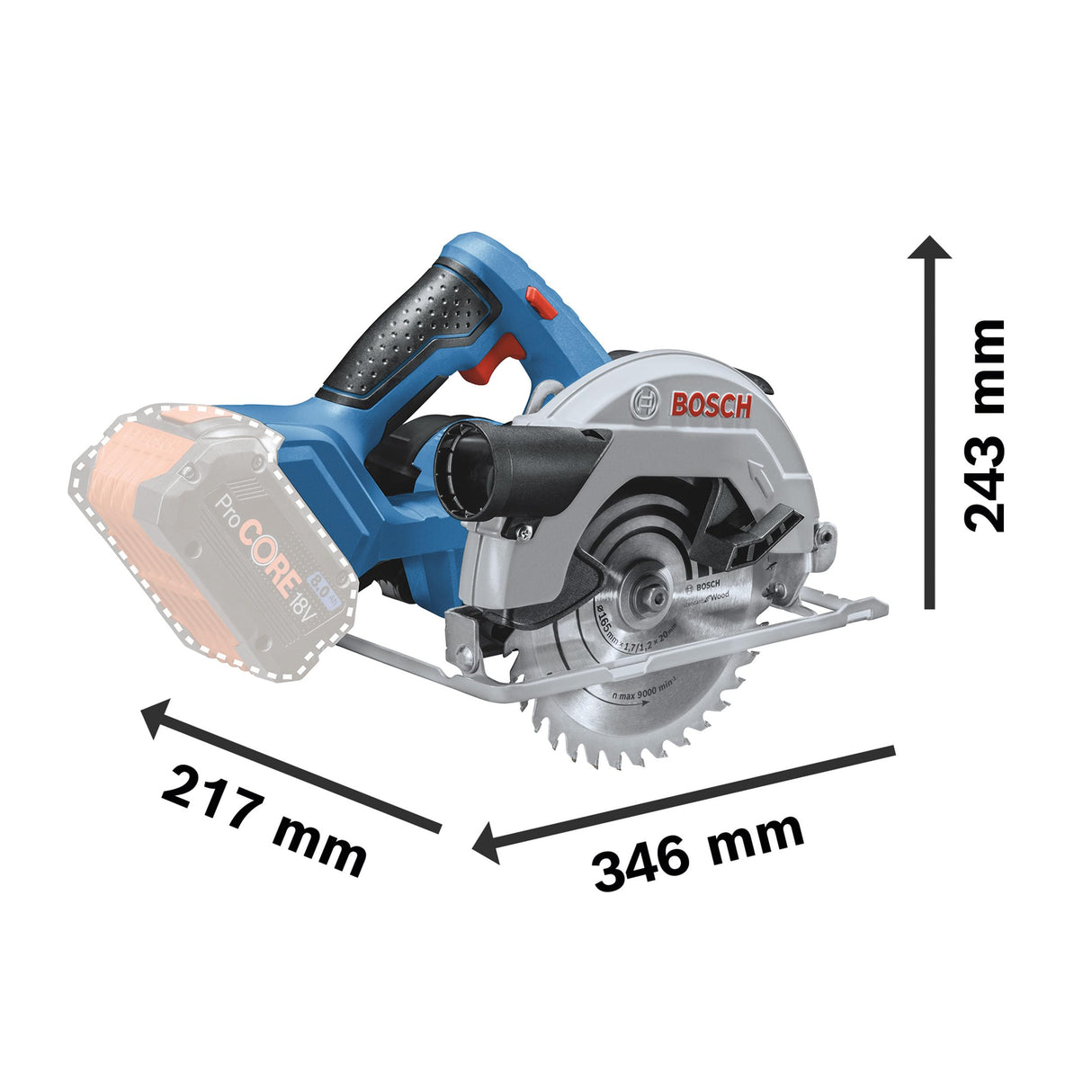 Bosch Professional 18V System GKS 18V-57 G - Sierra circular a batería (disco Ø 165 mm, sin batería, en L-BOXX)