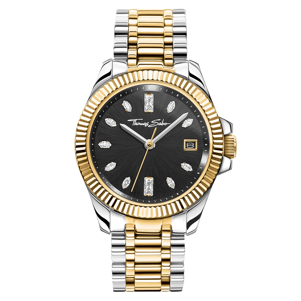 THOMAS SABO Reloj Analógico para Mujeres de Cuarzo con Correa en Acero Inoxidable WA0370-291-203-33 mm