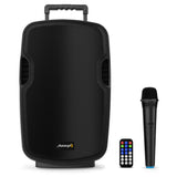 Audibax Denver 10 Altavoz Activo PA 10” con Bateria, Ruedas + 1 Micro Inalambrico Mano
