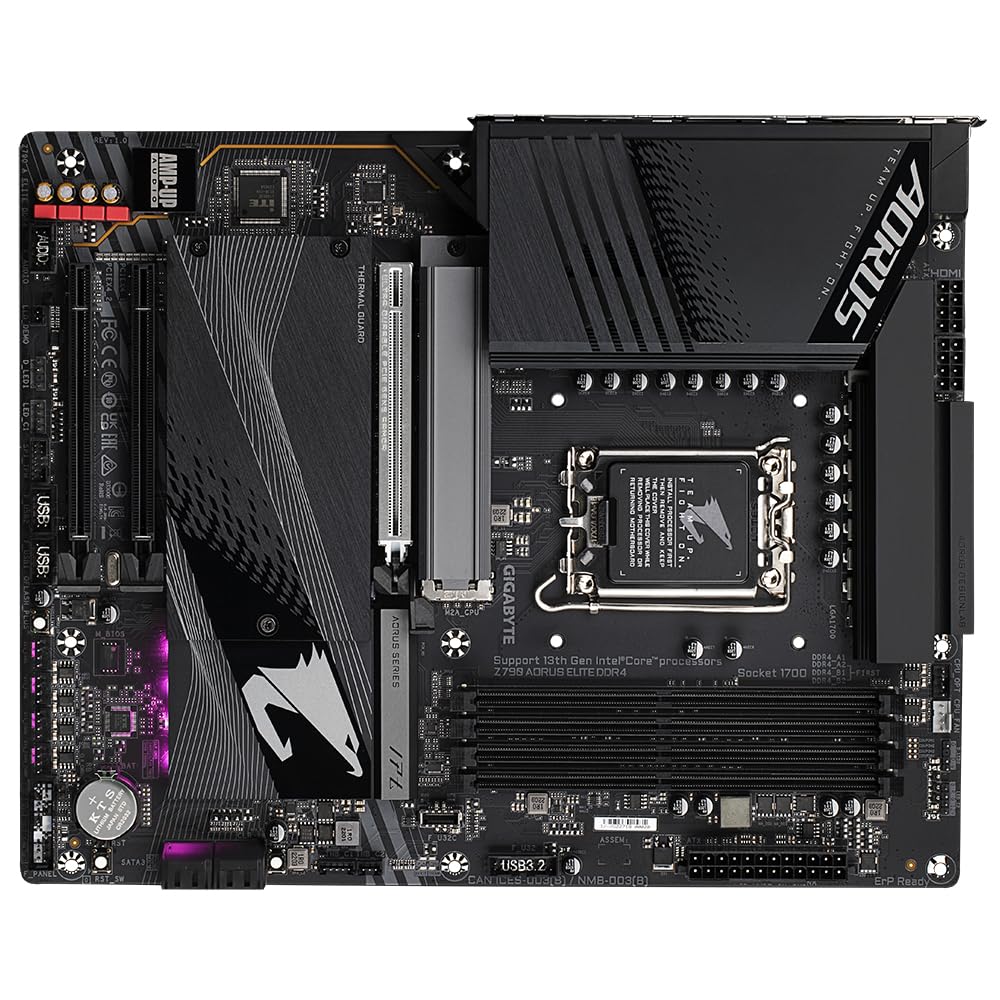 GIGABYTE Z790 AORUS Elite DDR4 Placa Base - Compatible con procesadores Intel Core 14th Gen CPUs, 16+1+2 Phases Digital VRM, up to 5333MHz DDR4 (OC), 4xPCIe 4.0 M.2, 2.5GbE LAN, USB 3.2 Gen 2x2