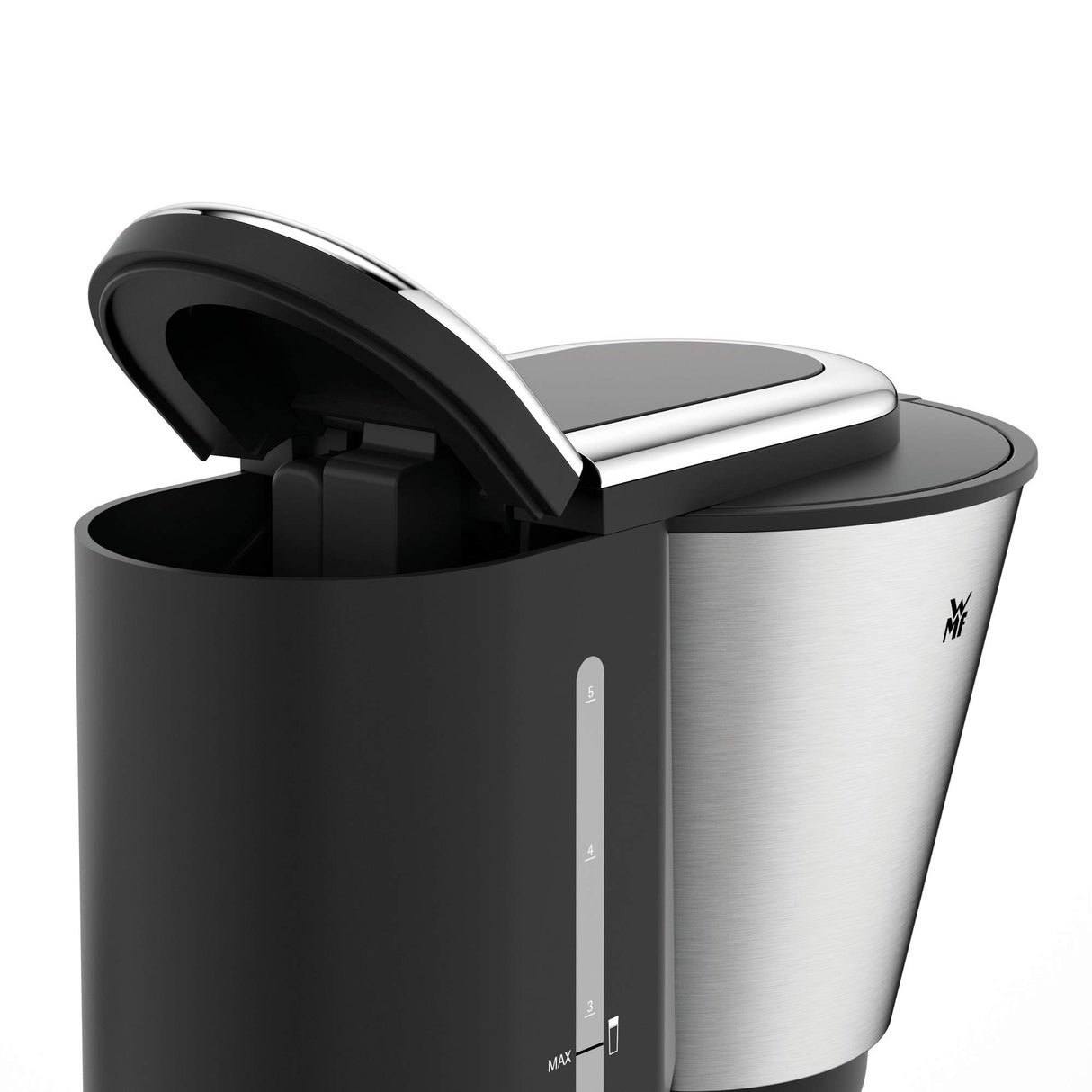 WMF Kitchenminis - Cafetera Aroma de goteo con termo, cafetera de filtro para hasta 5 tazas de café, vaso térmico 350 ml, programa antical, indicador agua, display digital, filtro extraible, 760 W