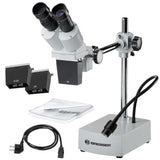 Bresser Biorit ICD-CS - Microscopio estéreo (5 x -20x, 3 Lentes Intercambiables, LED y Distancia de Trabajo de 230 mm)