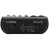 Yamaha AG06MK2 Mezclador de Transmisión en Vivo de 6 Canales con Interfaz de Audio USB, para Windows, Mac, iOS y Android, en Negro