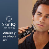 Philips Serie 9000 Prestige Afeitadora Eléctrica Hombre, Máquina de Afeitar Barba con Barbero, 72 cuchillas, Motor Digital, 60min de uso, Seco y Húmedo, Recargable, Centro de Limpieza, SP9840/31, Mate