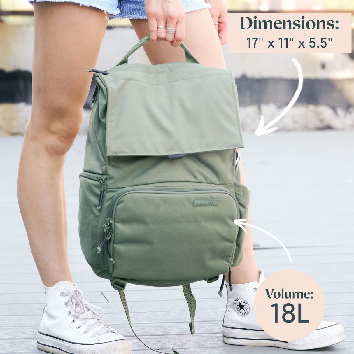 BREVITE The Runner Mochila, Verde, 18L US Unisex Adulto