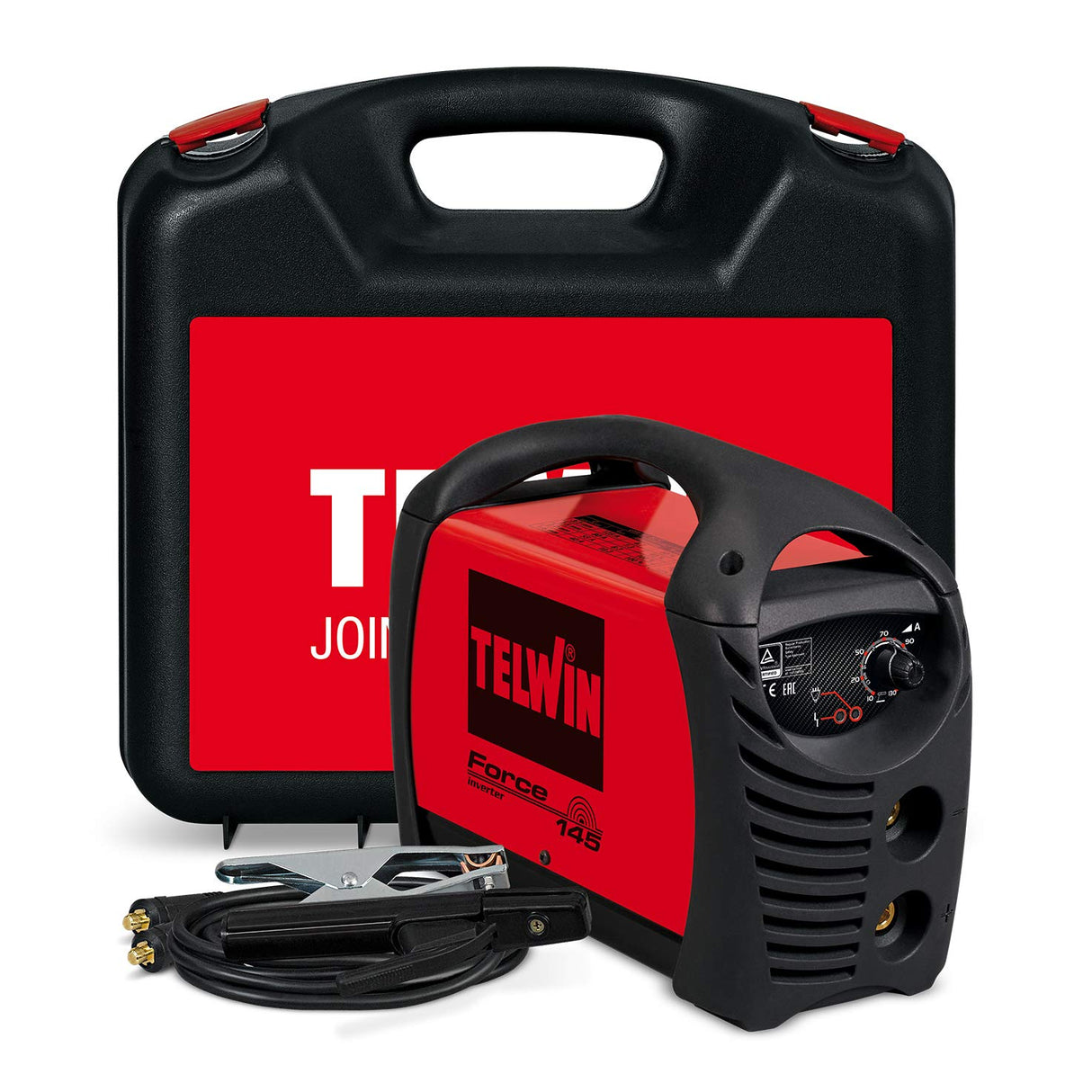 Telwin 815856 Force 145 Soldadora Inverter a Electrodo 150A con Accesorios Soldadura MMA y Maleta Plastico, 230V