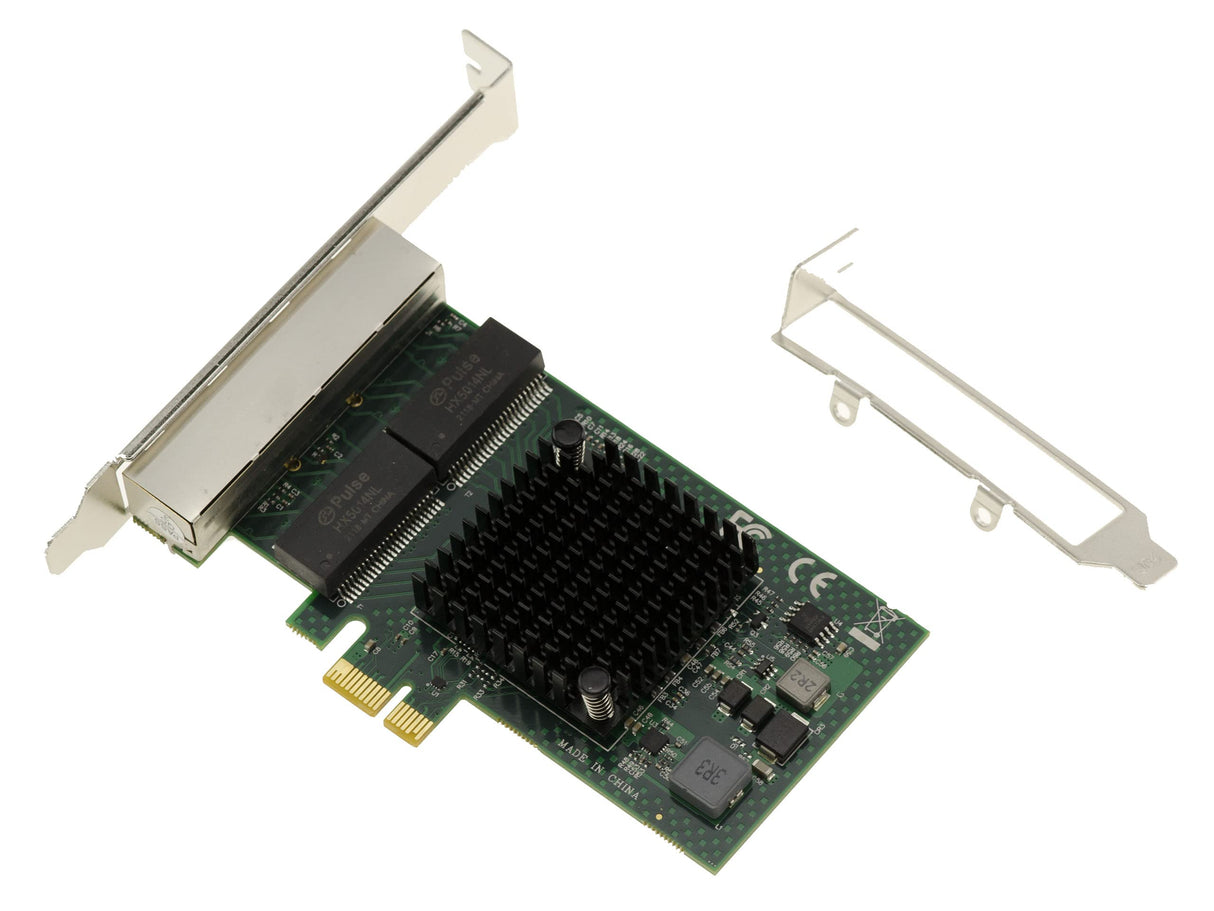 KALEA-INFORMATIQUE Tarjeta controladora de Red PCIe x1 4 Puertos RJ45 Quad LAN GIGABIT ethernet 10 100 1000Mb 1G - BroadCom BCM5719 - Soportes de Perfil bajo y Alto