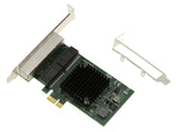 KALEA-INFORMATIQUE Tarjeta controladora de Red PCIe x1 4 Puertos RJ45 Quad LAN GIGABIT ethernet 10 100 1000Mb 1G - BroadCom BCM5719 - Soportes de Perfil bajo y Alto