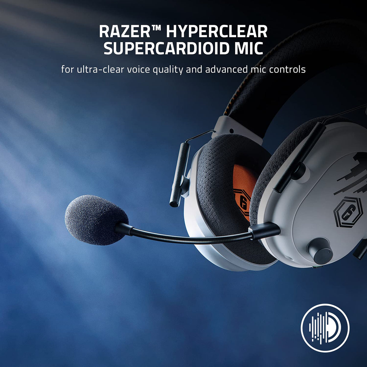 Razer BlackShark V2 Pro - Auriculares Inalámbricos para Esports (Diafragmas de Titanio de 50 mm TriForce, Micrófono Supercardioide HyperClear, Cancelación Pasiva de Ruido Avanzada) Rainbow Six Siege