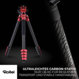 Rollei Easy Traveler Video - Trípode de Carbono (Capacidad de Carga de 4,5 kg, Altura de 164 cm, Ultraligero, Compacto, función de Bloqueo)
