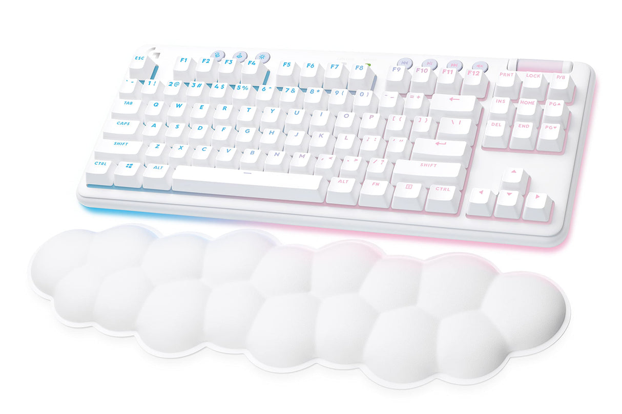 Logitech G715 Teclado Para Gaming Inalámbrico con Iluminación LIGHTSYNC RGB, LIGHTSPEED, Interruptores Linear (GX Rojo) y Reposamanos Para Teclado, Compatible con PC y Mac, Blanco