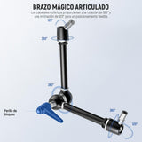 NEEWER 21" Brazo Mágico Montaje Cámara con Super Clamp,Soporte Escritorio Superior con 360° Cabezal Bola Dual,Adaptador Perno 1/4" 3/8" 5/8" para PA073 PA074 Phone Cage Rig DSLR Cámara Monitor, UA018
