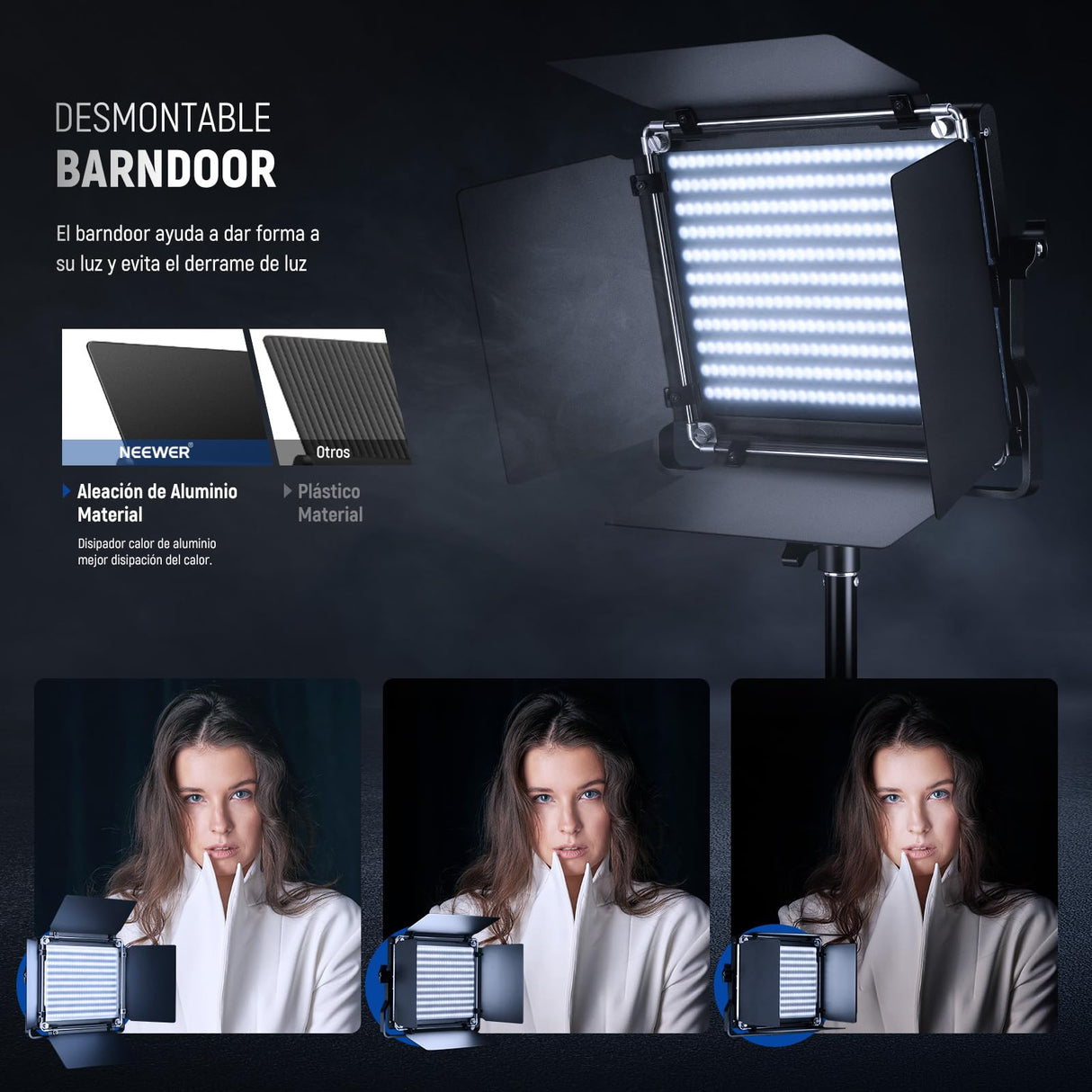NEEWER Bicolor Luz LED Estudio con Trípode Viseras, Panel Video Key Lighting para Grabación Video, Streaming, Sesión de Fotos, Fotografía, 660 Leds, 3200K-5600K, 3300lx/1m, Regulable CRI96+, NL660