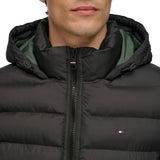Tommy Hilfiger Down Alternative Hooded Puffer Jacket (Standard and Big & Tall) Abrigo de plumón, Negro, XL para Hombre